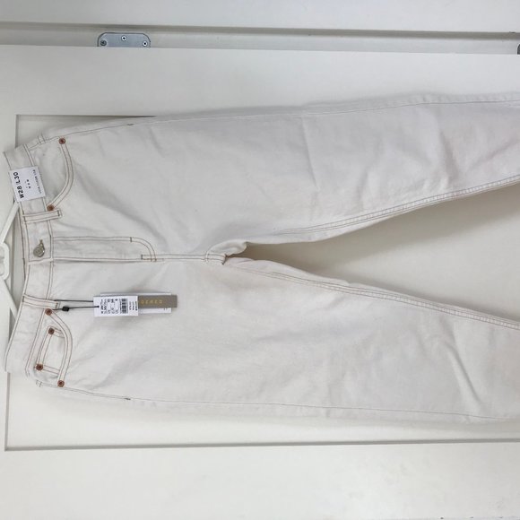 Topshop Denim - White High Waisted Mom Jeans